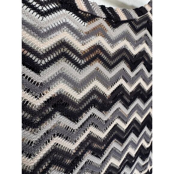 Anthropologie Lamb the Label Sheer Mod Chevron Fringe Dress Cover Up Size M - Picture 7 of 10